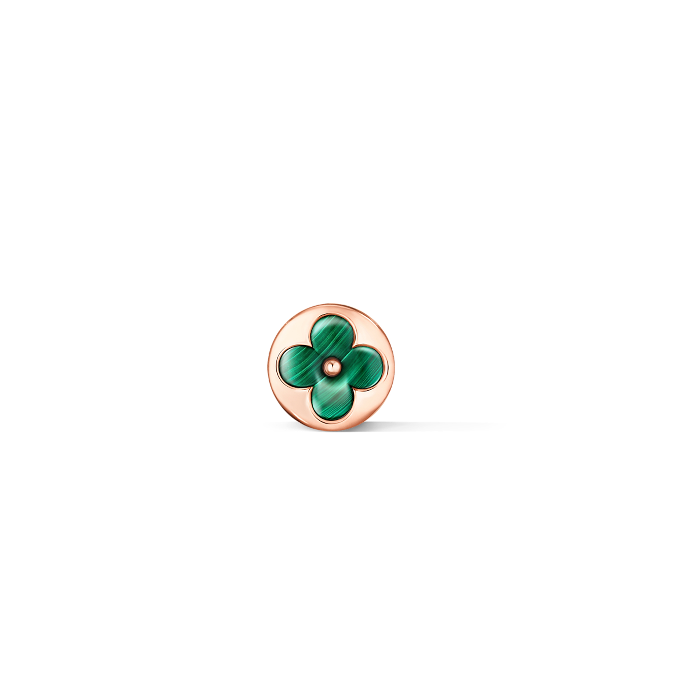 LOUIS VUITTON COLOR BLOSSOM BB SUN SINGLE STUD EARRING - WITH ROSE GOLD AND MALACHITE Q96673